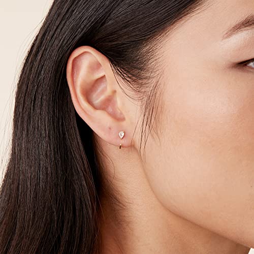 PAVOI 925 Sterling Silver Huggie Half Hoop Earrings | Hypoallergenic Minimalist Tiny Cartilage Earring2