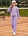GRACE KARIN Tween Girls 2 Piece Pullover and Trousers Sweatsuit Sets Size 12 Fashion Girls Two Piece Purple Sweatsuits
