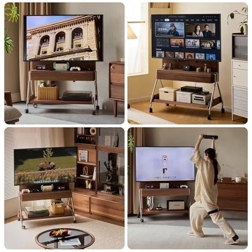 Soporte TV móvil con ruedas y estantes para 40 a 75 pulgadas miniatura 3