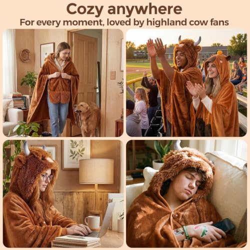 Image of Halloween Animal Hooded Blanket Cape Plush Costume Inspired Wearable