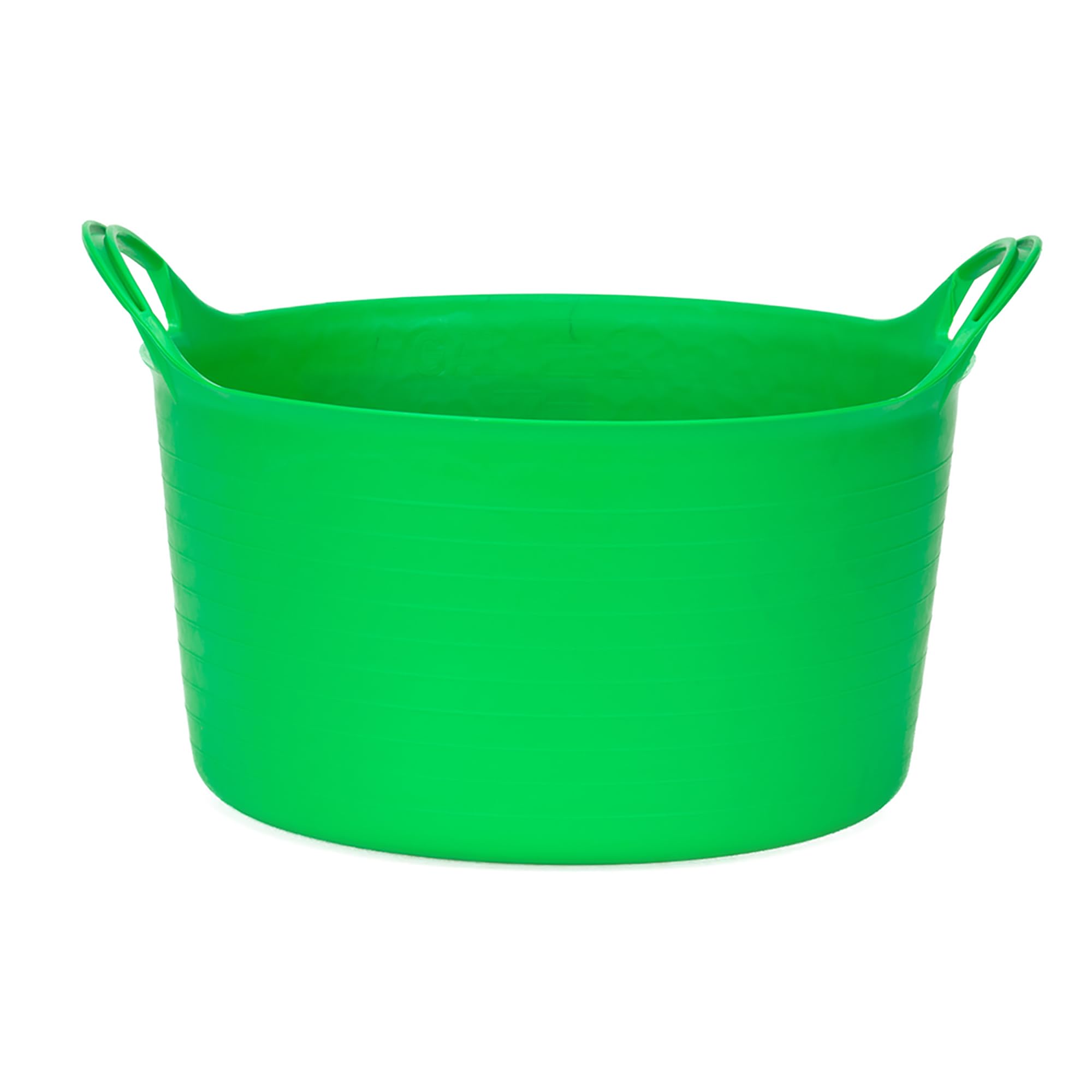 Amtech - Flexi Tub for Carrying Water, Soil, Bricks, Super Strong Reinforced Handles, Home DIY, Durable and Long Lasting, Heavy Duty, Cold Resistant (Green) (14L)