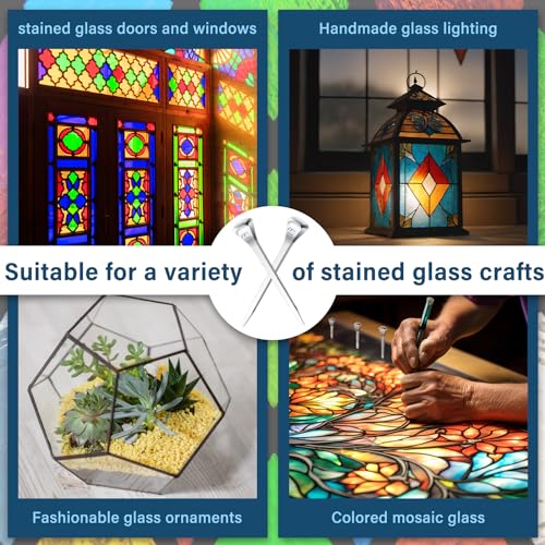 zonon 50 pcs 2 inches horseshoe nails stained glass supplies stop blocks applied to pin copper foiled glass projects together horseshoe nails for secure crafts