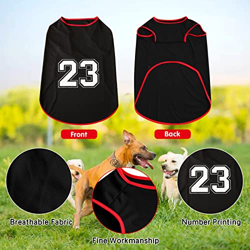 Dog Shirt Number Printed Summer Basic Vest Puppy Breathable T-Shirt Pet Sleeveless Tank Top Clothes for Large Medium Small Dogs (Large - Image 2
