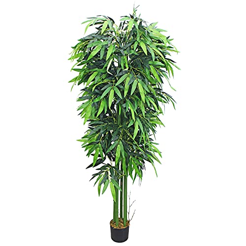 decovego bambù grand e gigante pianta albero artificiale plastica con legno naturale 210cm
