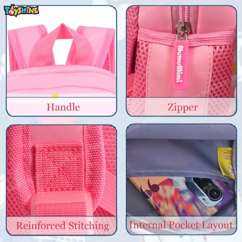 Image of Toyshine 26cm Cute Elephant Face Backpack for Kids Girls Boys Toddler Backpack Preschool Nursery Travel Bag,Mini Size - Pink