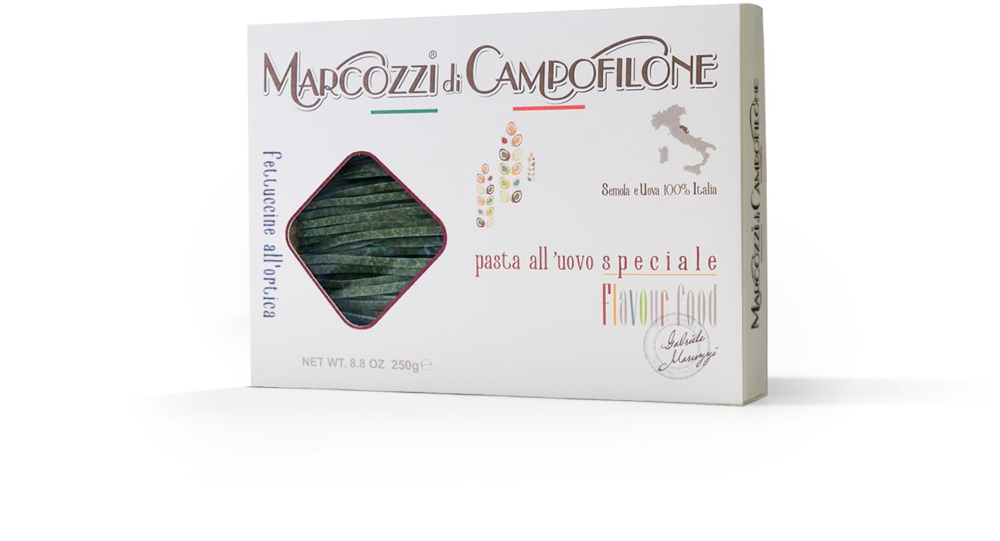 10 x 250 g - Fettuccine all’Ortica - Pasta all’Uovo Speciale - Prodotto nelle Marche - Pacco da 250 g - Marcozzi di Campoflione
