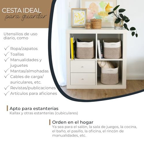 Cesta de almacenamiento para eliminar el desorden en casa, cajas de algodón HMF 4