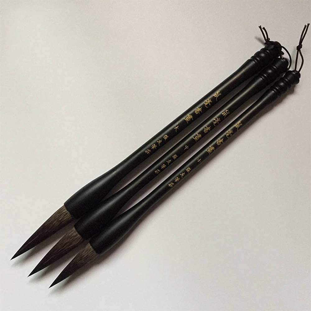 Chinesischer Kalligraphie-Pinsel, Pinselstifte, Pinselstifte, Kalligraphie, chinesischer Kalligraphie-Pinsel, Kalligraphie-Pinsel-Set, 3-teilig, chinesischer Kalligraphie-Pinsel Pinsel