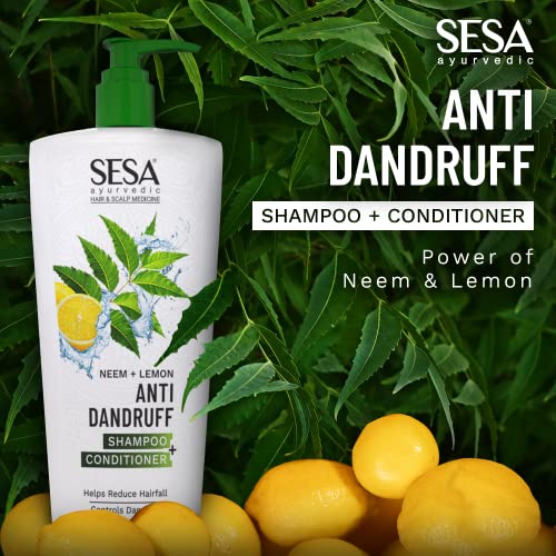 SESA Ayurvedic Anti Dandruff Shampoo 500ml | Neem + Lemon | Helps Reduce Hairfall | Controls Dandruff - Image 3