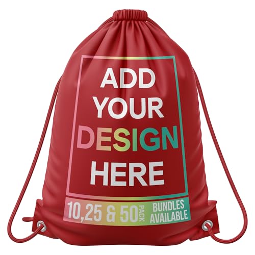 Custom Drawstring Bag, Add any Logo or Text, Design Your Own Customized Gym Sack, Perfect for Swimming, Gym, Dance, School, Promotional3