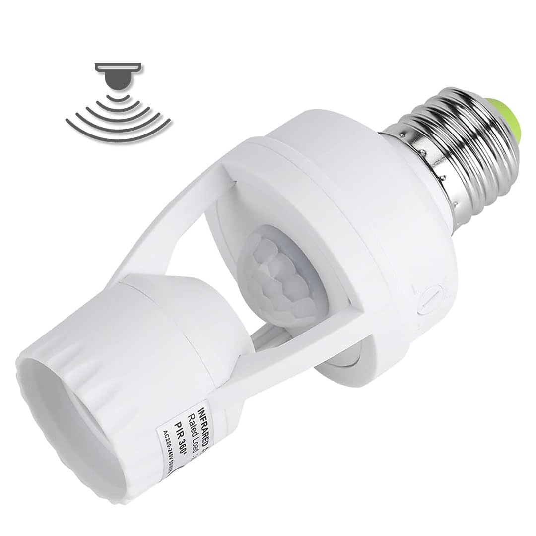 Parcbeny 24272 360° PIR Hareket Sensörlü E27 Lamba Duy Uyumlu Adaptörü Zaman Ayarlı AC 100V-240V 60W Max