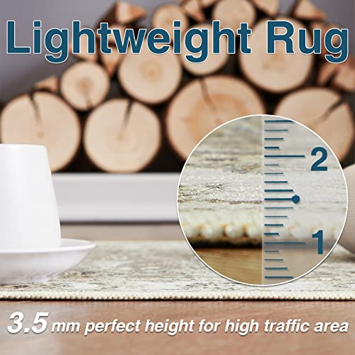 Jinchan Area Rug 2X3 Entryway Taupe Persian Rug Kitchen Vintage Rug Floral Print Floor Cover Indoor Thin Rug Mat Retro Accent Rug Bathroom Doormat Living Room Bedroom Office Farmhouse #TOP4