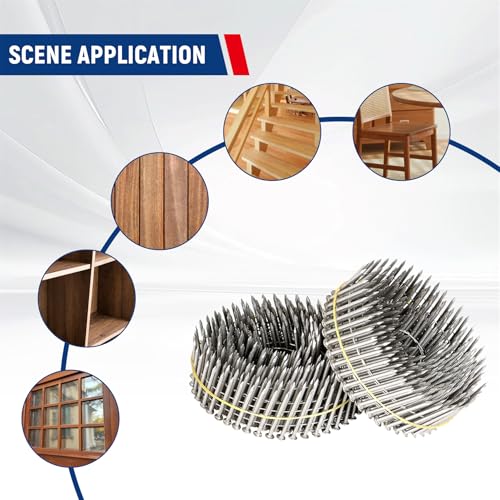 Image of waltyotur 2 * 0.09 In Stainless Steel Siding Nails, Coil Nails 3600 Pcs