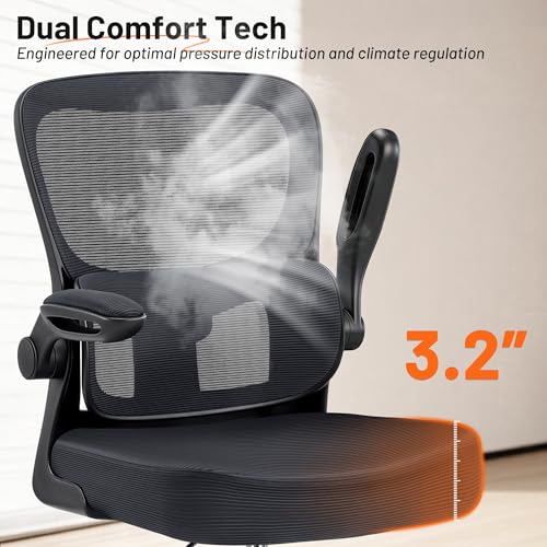 Image of AreShark Drafting Chair - Ergonomic Tall Office Chair with Lumbar Support and FILP-up Armrests - High Standing Desk Chair Breathable Mesh with Adjustable Footrest Ring and Height for Home Office