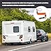 4ft Trailer Breakaway Cable, Stainless Steel Spring Towing Coiled Wire Replacement Breakaway Switch Safety Lanyard with Pin Car Brake Away Accessories for Trailer Aid RV Emergency Camper (Orange)