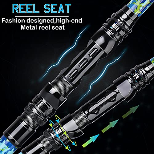 Sougayilang 2021 Angelrute der neuen Generation, Junge Modetarnung Blue Fishing Pole & Luminous Tip Design, Teleskop… – Bild 5