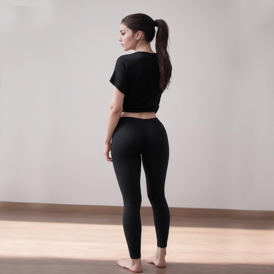Legginsy Damskie Bawełniane Leginsy - Leginsy Damskie z Wysokim Stanem Spodnie do Jogi Spodnie na Siłownie Długie Legginsy Bawełniane Damskie fd