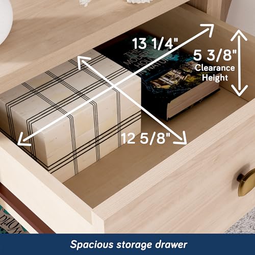 Image of Sauder River Ranch Nightstand W /Drawer, Harvest Walnut Finish