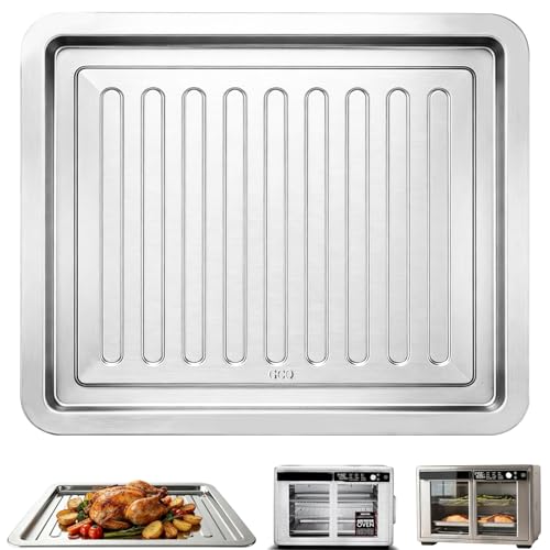 GCQ Toaster Oven Replacement Parts 14.3 x 12 x 0.8 Toaster Oven Air Fryer Baking Pan Grill Pan Plate Accessories for Gourmia GTF3588 French Door Air Fryer Oven 37QT Dishwasher Safe