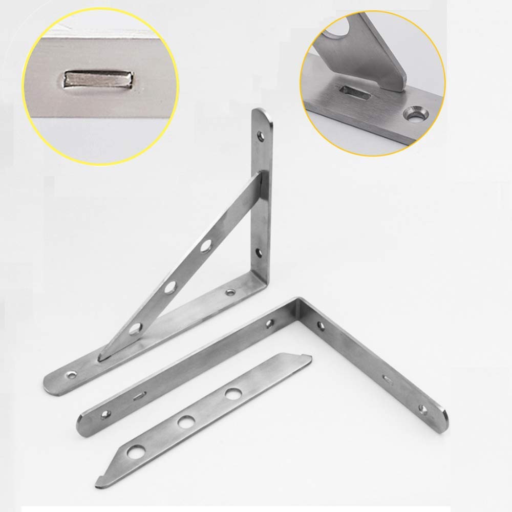 6 robuuste plankbeugels, 30 cm zwevende onzichtbare L-plankbeugels, industriële