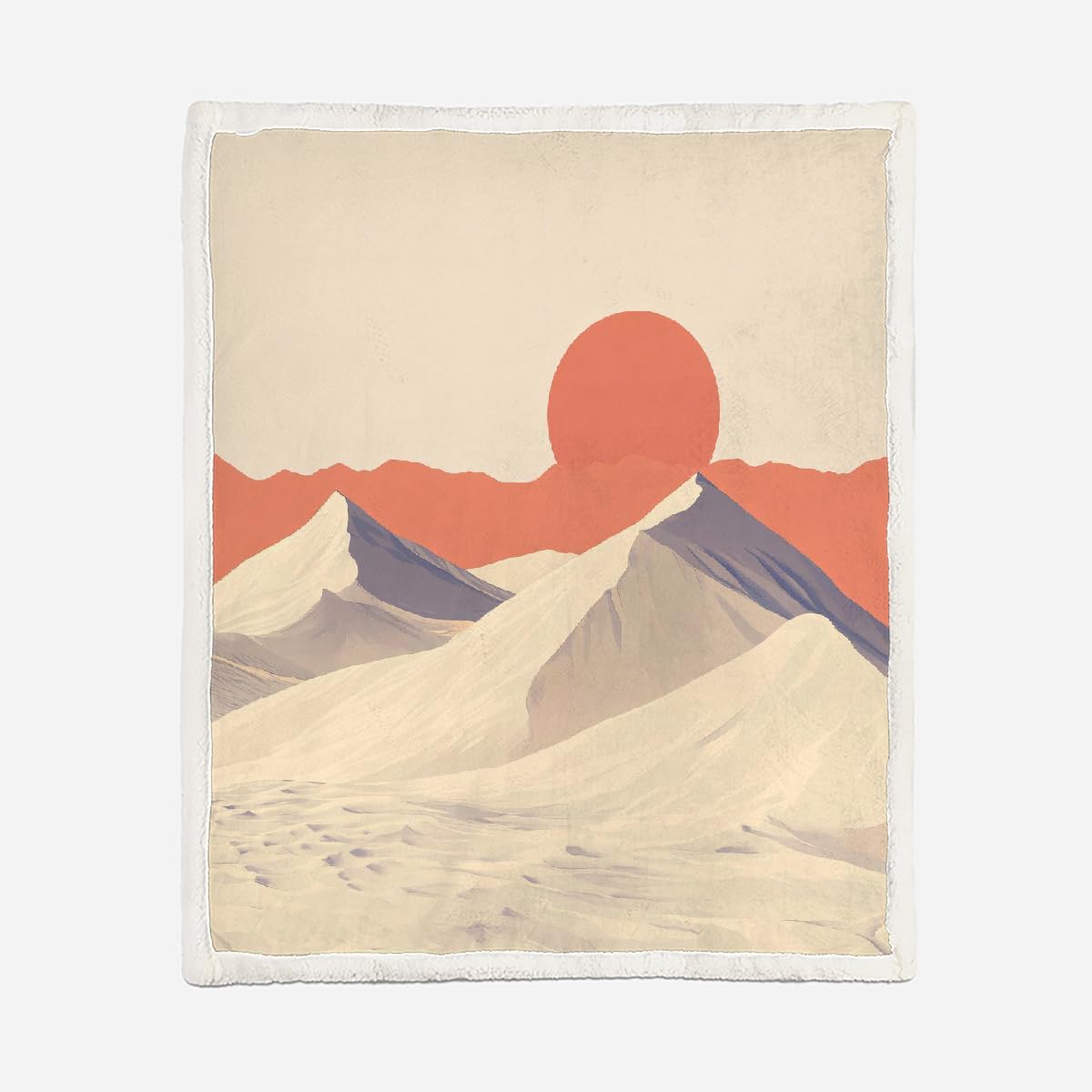 Générique 3D Plaid Couverture Montagne 150x200cm Microfibre Ultra Douce et Chaude Coucher De Soleil Couverture Polaire Confortable Sherpa Blanket pour Canapé Couvre Lit Toutes Saisons（MXX 31-2）