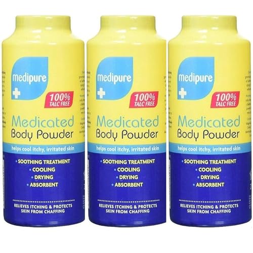 Medipure Medicated Body Powder 100% Talc Free Cooling Powder 200g Soothing Treatment Powders Pack of 3