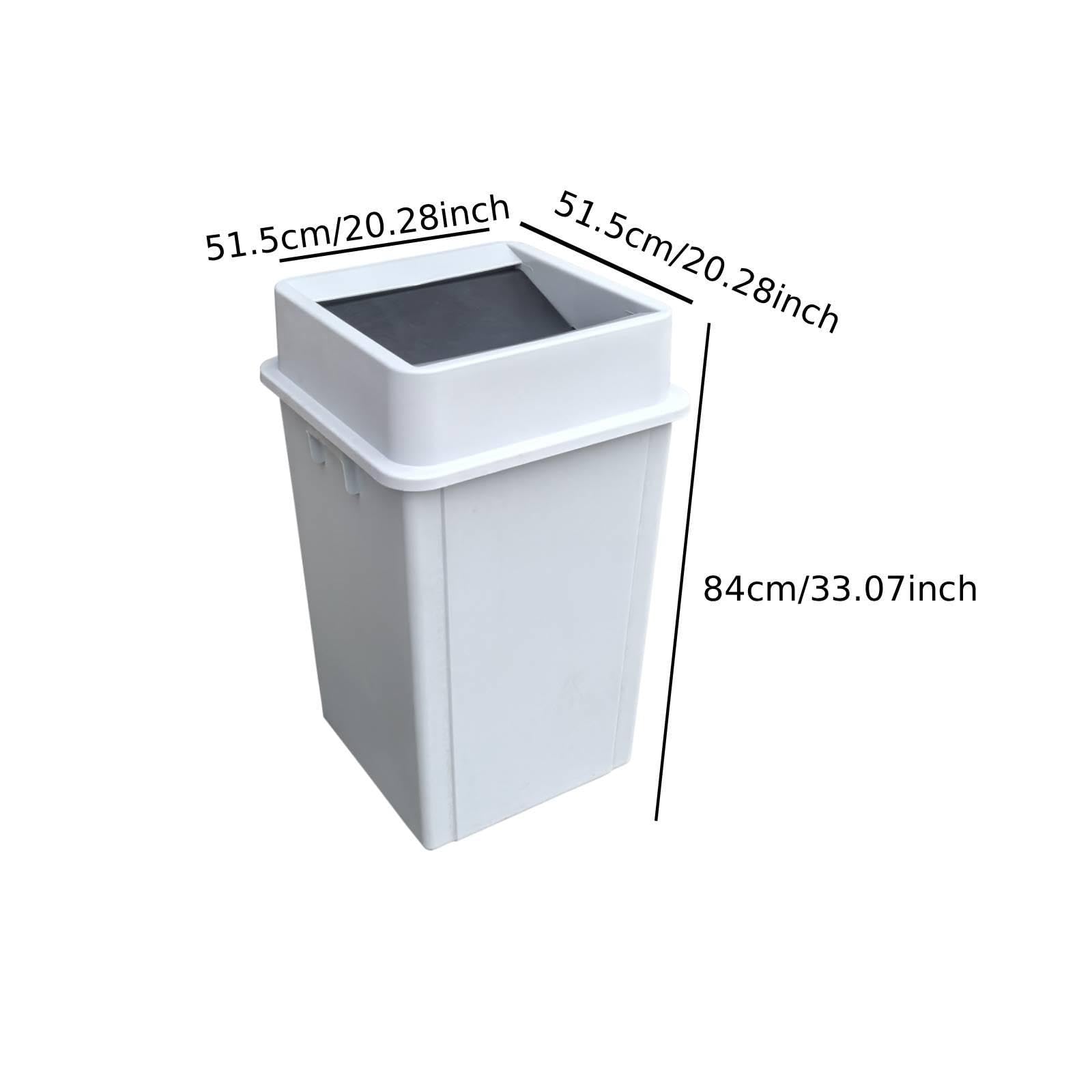 F Fityle Cestino Quadrato per rifiuti, Facile da Pulire, Robusto, Portatile, Grande, per Cucina, Contenitore per rifiuti per cucine industriali, 130 Litri