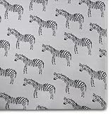 Oilo Crib Sheet, Breathable 100% Turkish Cotton Fitted Jersey, 300 Thread Count, Machine Washable, Fits Standard Crib (28' x 52' x 6'), Toddler Bedding, Gray Zebra