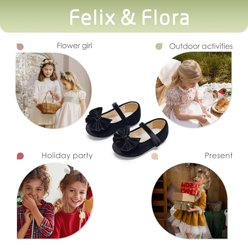 Image of Felix & Flora Toddler Flower Girl Dress Shoes Girl Ballet Flats Party School Shoes Wedding