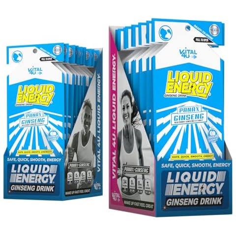VITAL 4U® Liquid Energy Shot - Ginseng, B Vitamins, Naturally Sweetened, Chocolate Cherry Flavor, 24 ct Cover