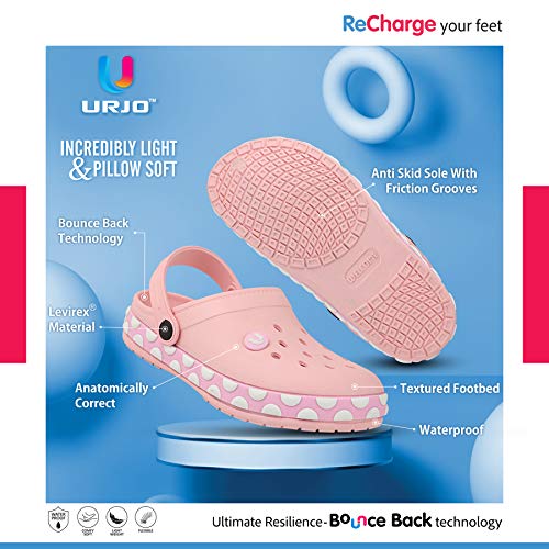 Image of URJO GEMS Kid's Clogs /Sandals with Adjustable Back Strap Ultra Soft & Flexibility Anti Skid Comfortable Waterproof Daily Mules Clogs /Sandals Boy's & Girl's