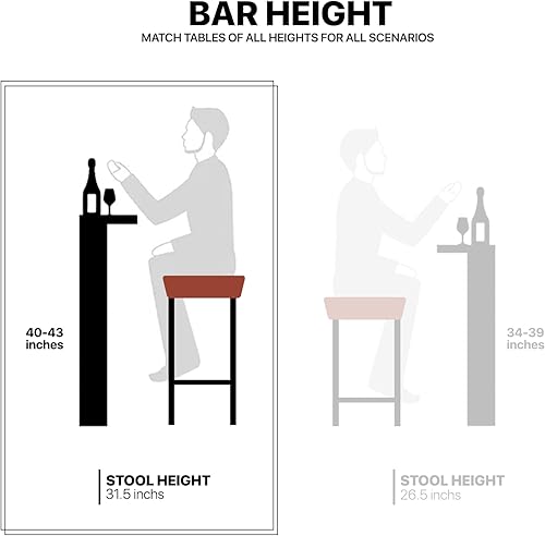 Miniatura 8 de MoNiBloom Juego de 2 taburetes de bar, 31.5 pulgadas de altura de mostrador, estilo retro, asiento de silla de montar de piel sintética con metal