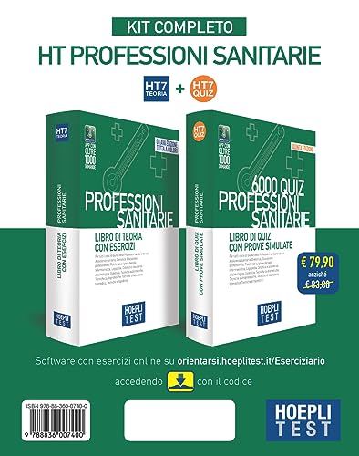  Hoepli test. Professioni sanitarie. Kit completo: Libro di teoria con esercizi-6000 Quiz con prove simulate. Con Contenuto digitale per download
