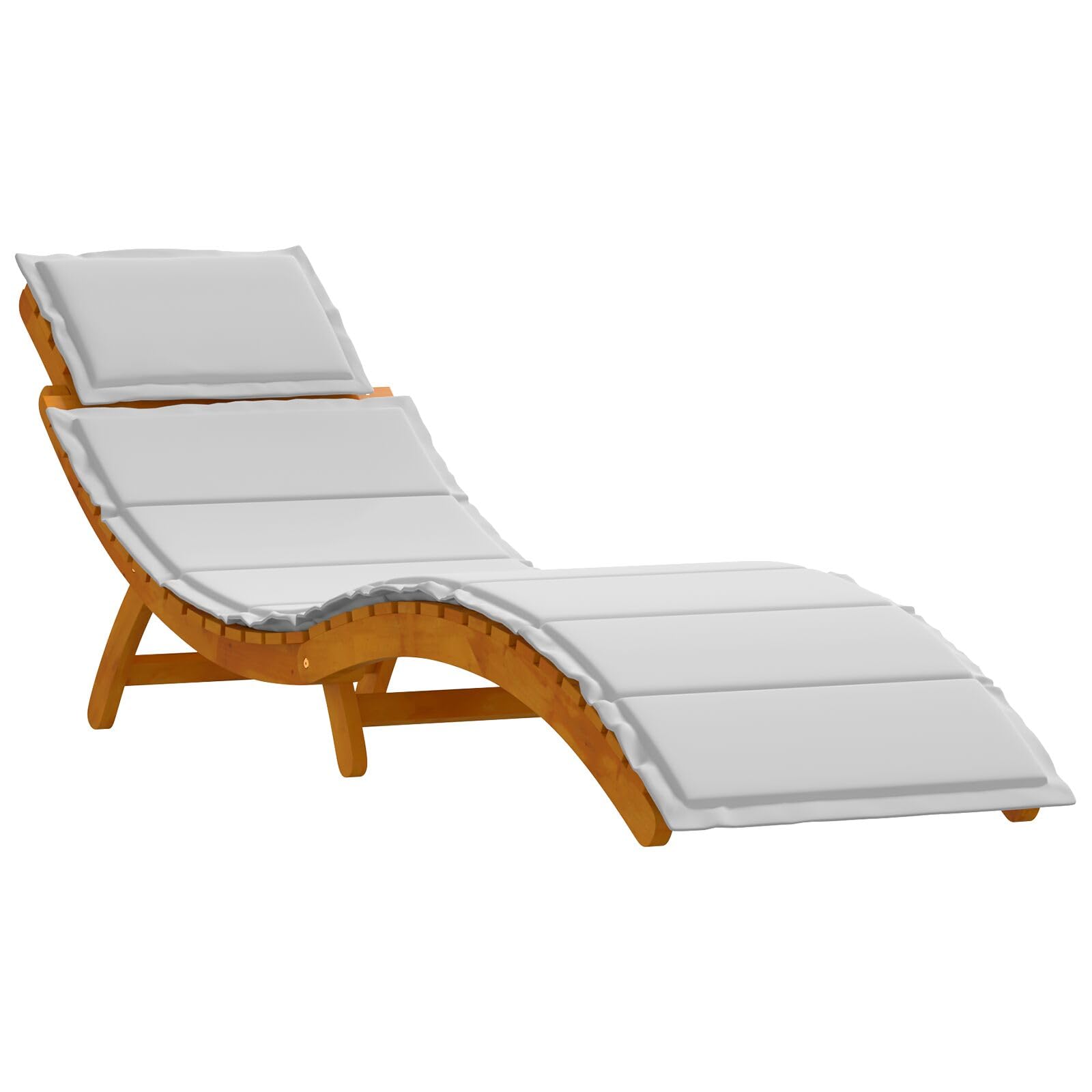 vidaXL Lettino Prendisole 2 PCS Grigio Chiaro Legno di Acacia Massello, Seduta da Giardino, Lettino Solare Moderno Rettangolare, reclinabile Elegante per terrazza e Relax all'aperto