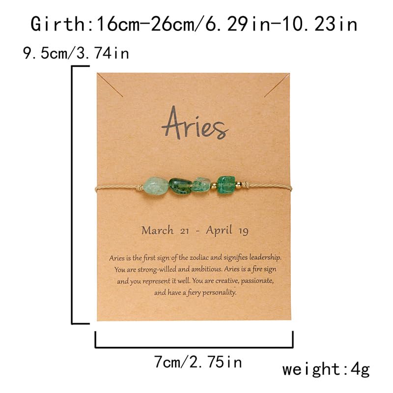 12 Constellation Natural Stone Bracelet with Cards Healing Crystals Gemstone Beaded Charms Bracelet for Couples Friendship Reiki Yoga Meditation Spiritual Jewelry Birthday Gifts2