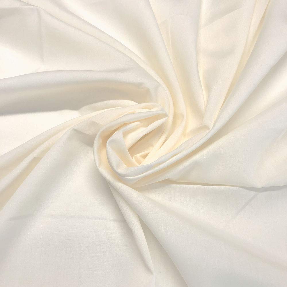 Cream Polycotton Fabric Poplin 44 Inch 112cm Wide Material by The Meter