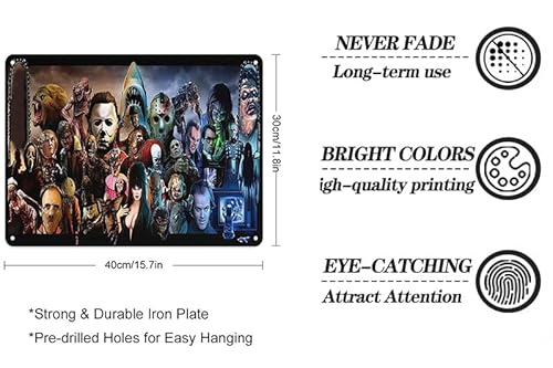 Rifosa Halloween Horror Villains Horror Movies Collage Characters 12"X 16" Vintage Metal Tin Sign For Man Cave Home Coffee Bar Wall Decor #TOP1