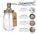 Jarmazing Products Mason Jar Soap Dispenser - Brass - with 16 Ounce Ball Mason Jar - Made from Rust Proof Stainless Steel