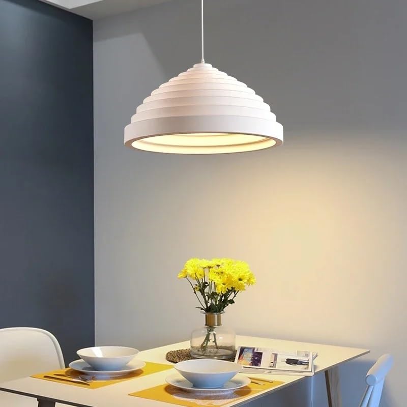 Generico Lampadari, Lampada a sospensione da ristorante in stile terrazzato Tavolo pranzo creativo Crema Negozio Illuminazione Decor Lampadario in resina(D60CM,White Light)