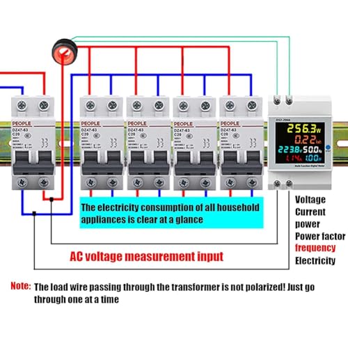 Compteur d'électricité rail DIN D52-2066 triphasé voltmètre ampèremètre rail din