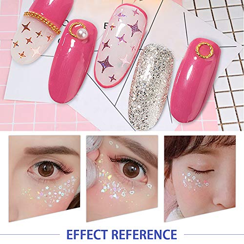 LINVINC Sequin glitterpoeder voor kunst- en handwerk, glitter, make-up voor gezicht, nagels en lichaam, willekeurige kleur - Image 4