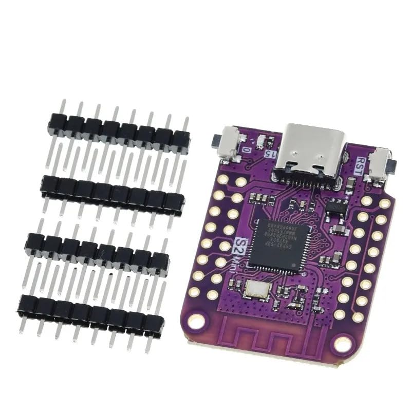 ESP32-S2 Mini Development Board, Purple PCB, USB Type-C, ESP32-S2 Single-Core 240MHz, Wi-Fi, 4MB Flash, Compatible for IoT, Robotics & DIY Electronics-picture-21