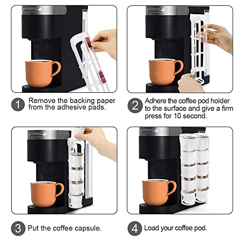 Sungrace K Cup Coffee Pod Holder For Keurig K-Cup Coffee, Side Mount Storage Organizer, Perfect For Small Counters ( Transparent, 2 Pack For 10 K Cups) #TOP2