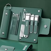 10-in-1 Manicure Pedicure Set – Stainless Steel Nail Cutter Kit with Travel Case for Men & Women – Grooming Essentials for Nail Care (Green)
