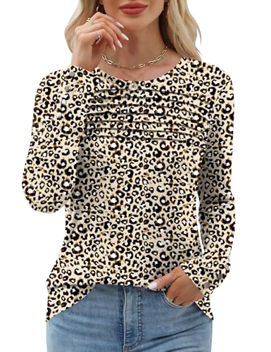 Trendy Womens Fall Tops Long Sleeve Dressy Casual Office 29 womens fall tops - leopard
