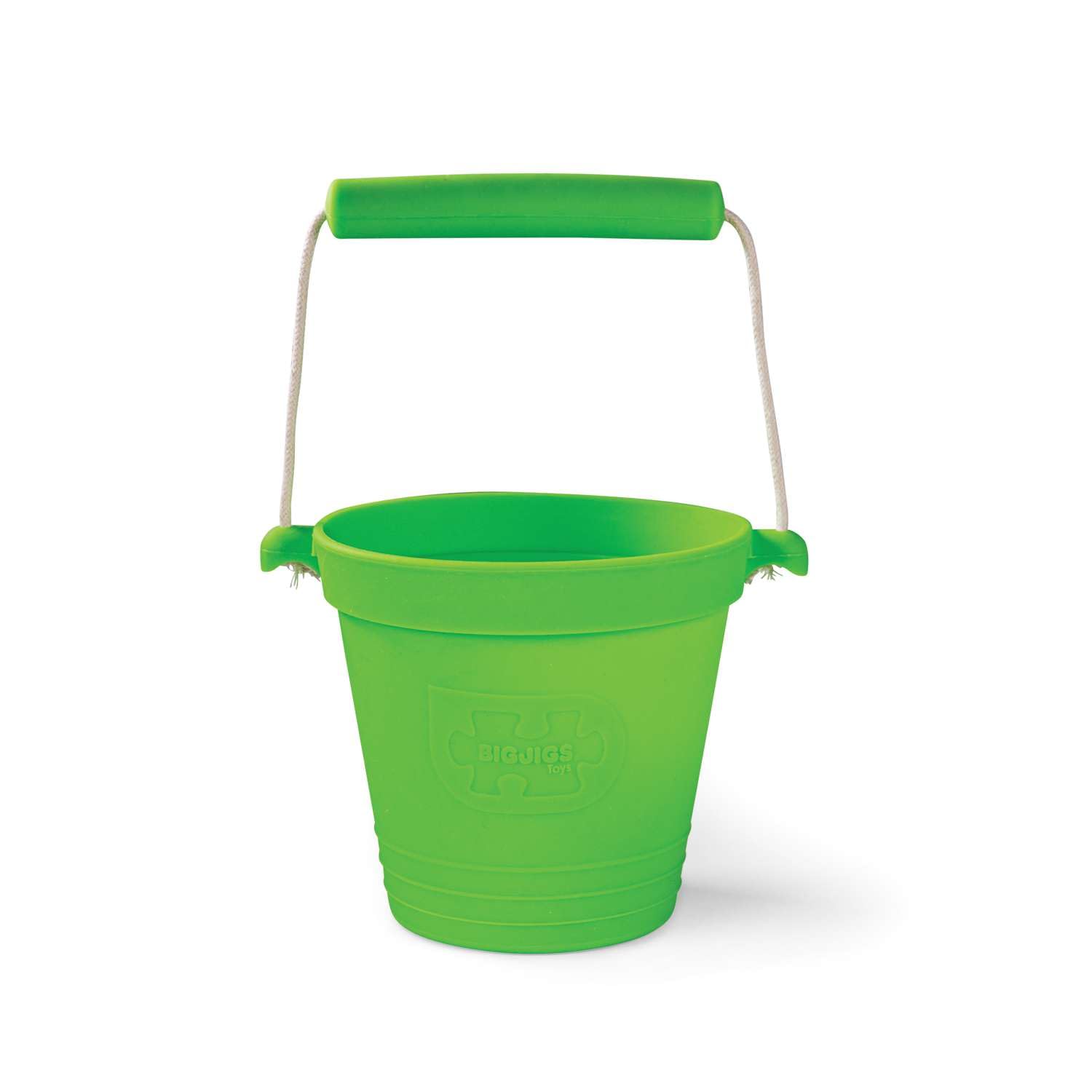 Bigjigs Toys Adventure Collapsible Bucket (Meadow Green) - Silicone Bucket for Sandpit, Holiday Toys for Toddlers, Quality Sand and Water Toys — image 1