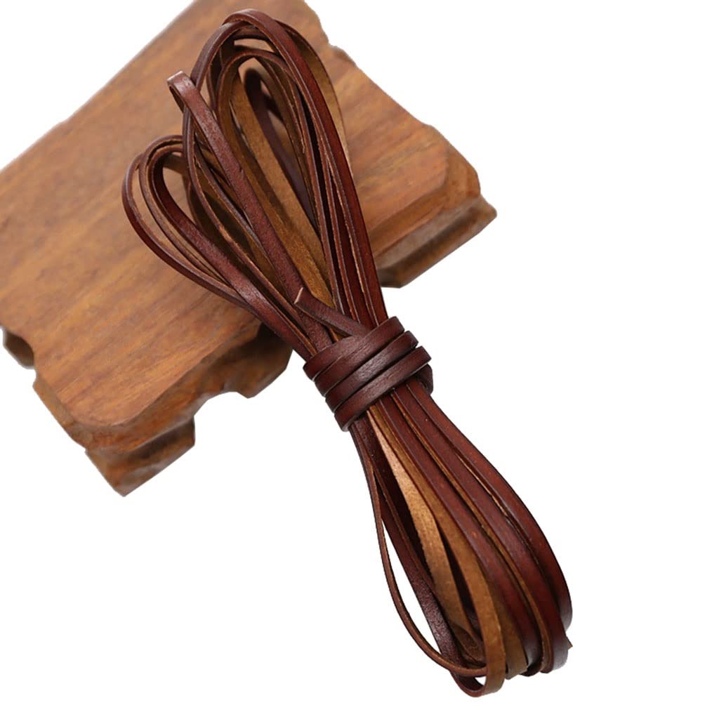 Cordon plat en cuir naturel de 1,5 mm pour la fabrication de bijoux, cordon de tressage pour bracelets, colliers, sacs à main – 1 pièce