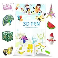 3D Stift Vorlagen Zubehör, 40 Muster Dickes Papier Vorlage, 3D Pen Vorlagen, 3D-Druck-Zeichenbuch, 3D Stift Vorlagen (40 Muster) Starterset Zubehör 1.75mm PLA Filament 10 Farben 5M (Kein Stift)