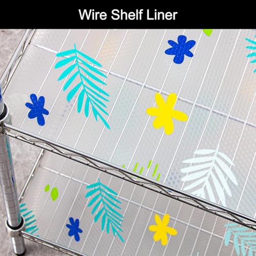 Image of EVA Food Grade Washable Anti Slip Mat /Sheet for Fridge, Shelf Liner, Table, Kitchen Drawer mat (3 Meter) (Blue Flower)