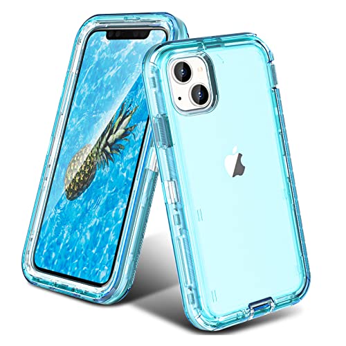 ORIbox for iPhone 13 mini/12 mini Case Blue, [10 FT Military Grade Drop Protection], Transparent Heavy Duty Shockproof Anti-Fall Case for iPhone 13/12 mini Phone Case,5.4 inch,3 in 1, Crystal Blue